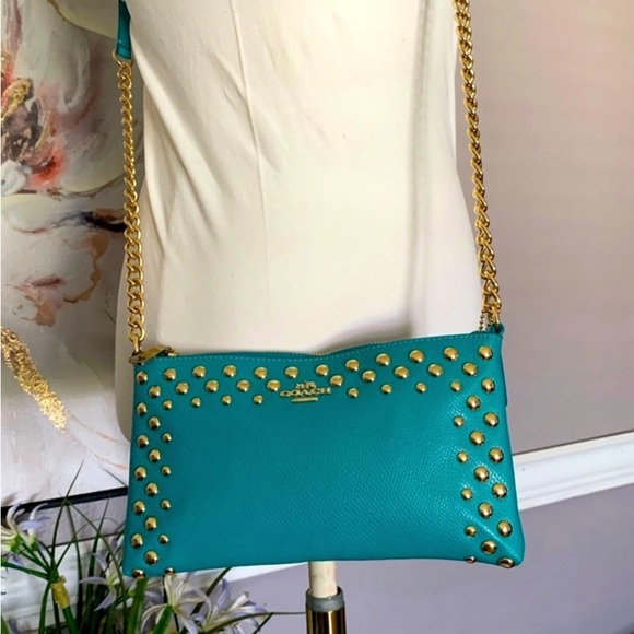 COACH Studded Cross Grain
Leather Quinn Crossbody F53140
Cadet Blue - Picture 14 of 15